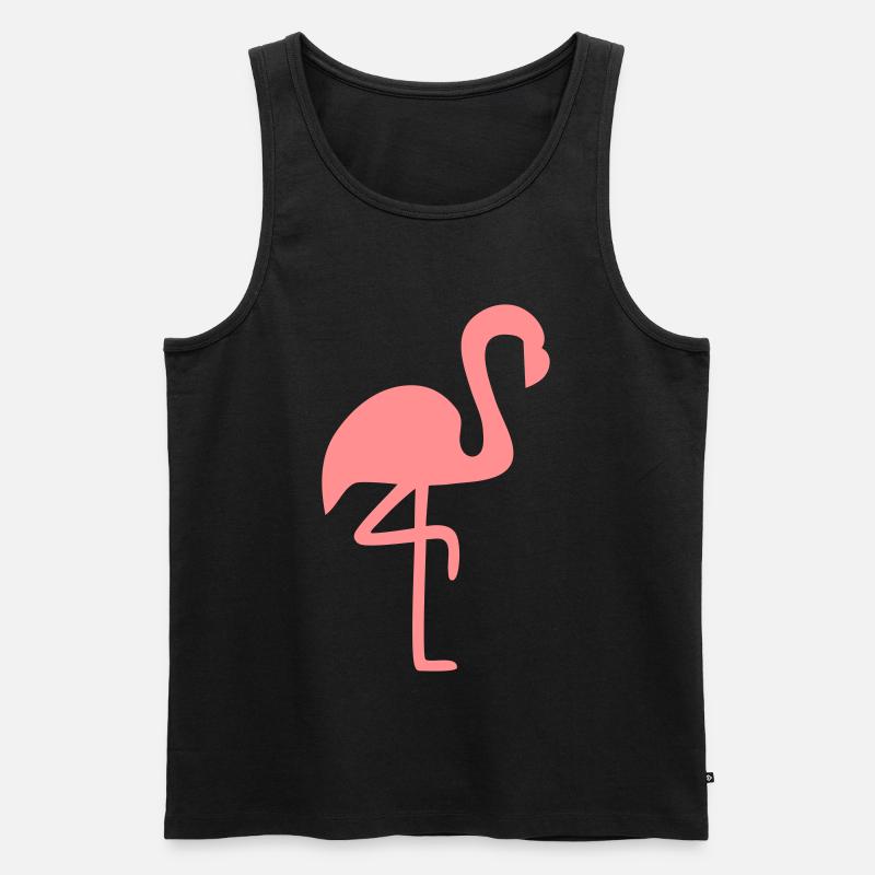 Flamingo Pink Tier Geschenk - Männer Premium Bio Tank Top - Schwarz