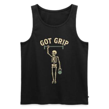 Got Grip Calisthenics Fitness Gym Training Workout - Men's Premium Organic Tank Top - black - Front - AI Model Male 178 light (178cm)