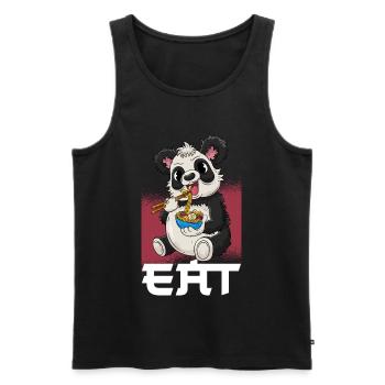 Panda Ramen Cuisine japonaise - Débardeur bio Premium Homme - noir - Devant - Michal (187cm)