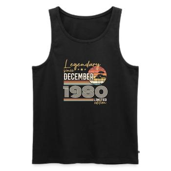 December 1980 45th Anniversary Gift - Men's Premium Organic Tank Top - black - Front - Michal (187cm)