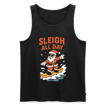 Profiter toute la journée du Père Noël en traîneau : Plaisir de vacances - Débardeur bio Premium Homme - noir - Devant - Michal (187cm)