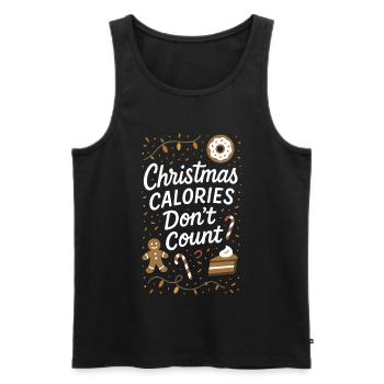 Christmas Calories Don't Count Holiday Humor - Men's Premium Organic Tank Top - black - Front - Michal (187cm)