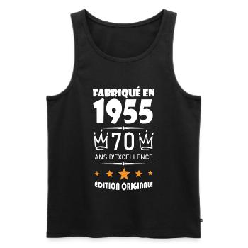 Hergestellt 1955 Geboren 1955 70-jähriges Jubiläum - Männer Premium Bio Tank Top - Schwarz - Vorne - AI Model Male 178 light (178cm)