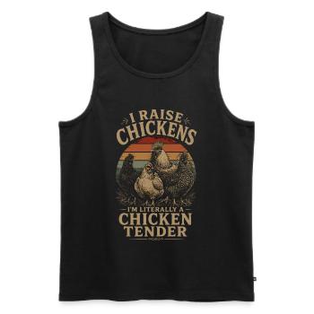 Humour Poules - I'm Literally a Chicken Tender Vin - Men's Premium Organic Tank Top - black - Front - AI Model Male 178 light (178cm)