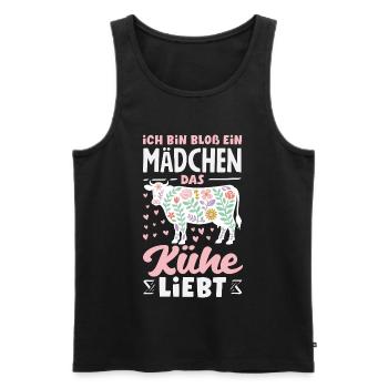 Ich Bin Bloß Ein Mädchen Das Kühe Liebt Kuh - Männer Premium Bio Tank Top - Schwarz - Vorne - Michal (187cm)
