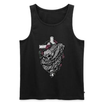 Skull motif - Men's Premium Organic Tank Top - black - Front - Michal (187cm)