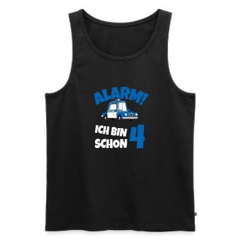 Kindergeburtstag Polizist 4 Jahre Kinder Polizei - Männer Premium Bio Tank Top - Schwarz - Vorne - Michal (187cm)