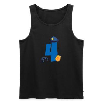 Kindergeburtstag Polizist 4 Jahre Kinder Polizei - Männer Premium Bio Tank Top - Schwarz - Vorne - Michal (187cm)