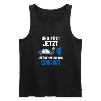 Kindergeburtstag Polizist 4 Jahre Kinder Polizei - Männer Premium Bio Tank Top - Schwarz - Vorne - Michal (187cm)