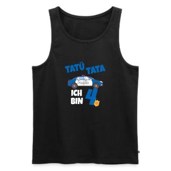 Kindergeburtstag Polizist 4 Jahre Kinder Polizei - Männer Premium Bio Tank Top - Schwarz - Vorne - Michal (187cm)