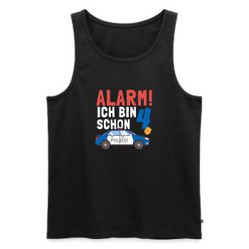 Kindergeburtstag Polizist 4 Jahre Kinder Polizei - Männer Premium Bio Tank Top - Schwarz - Vorne - Michal (187cm)