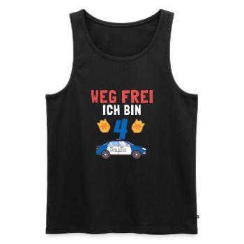 Kindergeburtstag Polizist 4 Jahre Kinder Polizei - Männer Premium Bio Tank Top - Schwarz - Vorne - Michal (187cm)