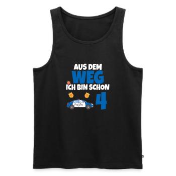 Kindergeburtstag Polizist 4 Jahre Kinder Polizei - Männer Premium Bio Tank Top - Schwarz - Vorne - Michal (187cm)
