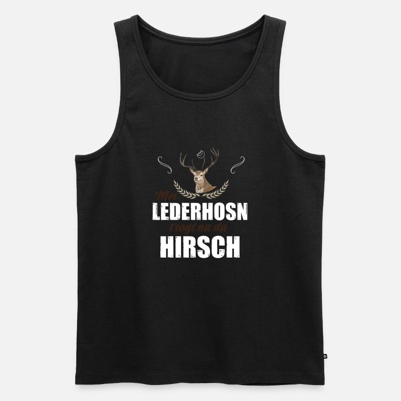 Basst Scho | Trachten Hirsch - Männer Premium Bio Tank Top - Schwarz