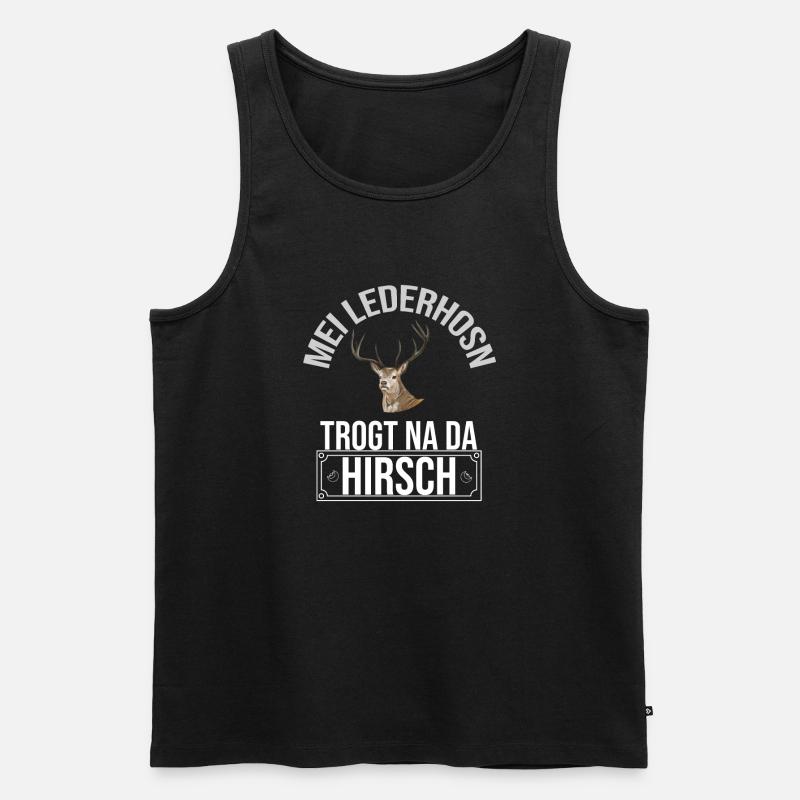 Basst Scho | Trachten Hirsch - Männer Premium Bio Tank Top - Schwarz