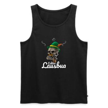 Lausbua Lederhosen - Männer Premium Bio Tank Top - Schwarz - Vorne - AI Model Male 178 light (178cm)