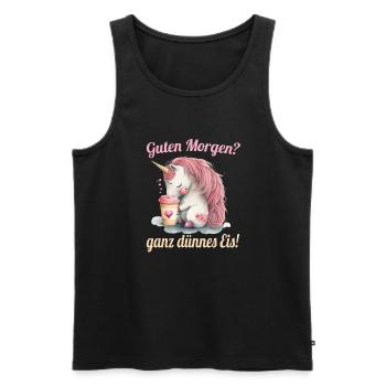 Guten Morgen ganz dünnes Eis! Morgenmuffel Spruch - Männer Premium Bio Tank Top - Schwarz - Vorne - Michal (187cm)