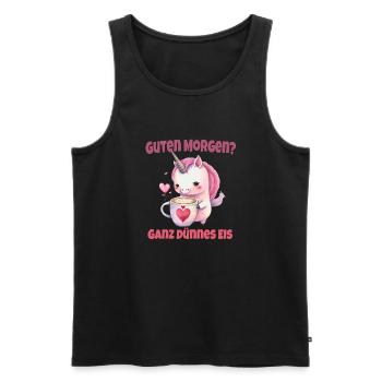 Guten Morgen ganz dünnes Eis! Morgenmuffel Spruch - Männer Premium Bio Tank Top - Schwarz - Vorne - Michal (187cm)