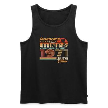 June 1971 Retro Vintage June 1971 birthday - Men's Premium Organic Tank Top - black - Front - Michal (187cm)