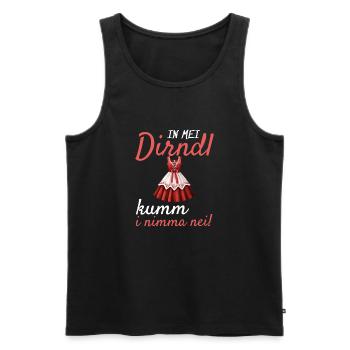In Mei Dirndl Kumm I Nimma Nei | - Männer Premium Bio Tank Top - Schwarz - Vorne - Michal (187cm)