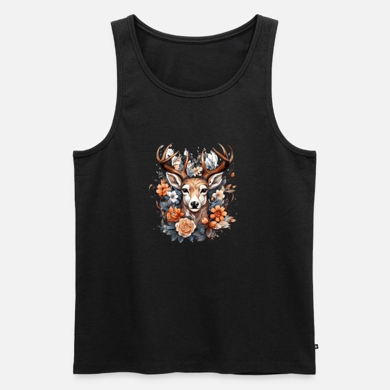 Replacement dirndl deer antlers deer - Men's Premium Organic Tank Top - black