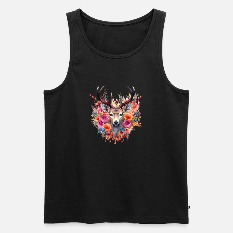 Ersatz Dirndl Hirschgeweih Hirsch - Männer Premium Bio Tank Top - Schwarz