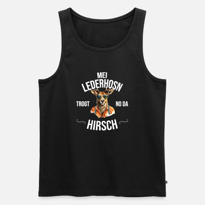 Trachten Bayrischer Dialekt Hirsch - Männer Premium Bio Tank Top - Schwarz