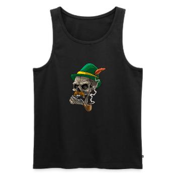 Lausbua Lausbub Lederhosen Trachten - Men's Premium Organic Tank Top - black - Front - AI Model Male 178 light (178cm)