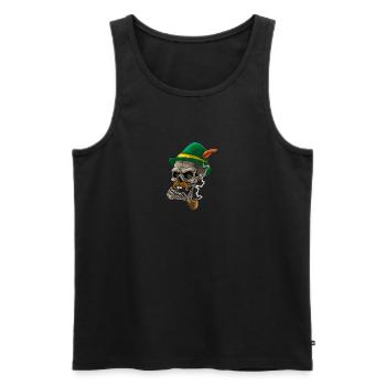 Lausbua Lausbub Lederhosen Trachten - Men's Premium Organic Tank Top - black - Front - AI Model Male 178 light (178cm)
