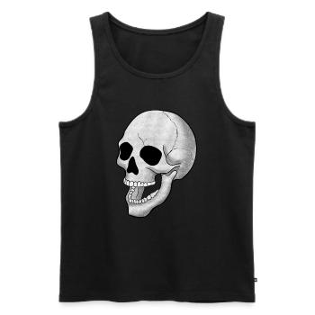 SKULL SKULL SKELETON SKULL DEATH GRAVE HALLOWEEN - Men's Premium Organic Tank Top - black - Front - AI Model Male 178 light (178cm)