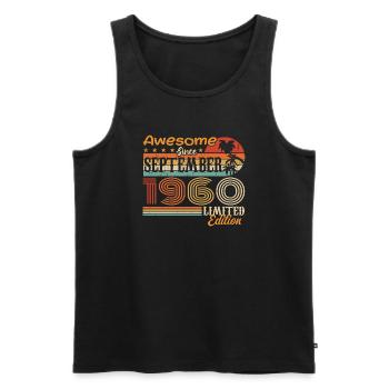 September 1960 - Geburtstag 1960 September - Männer Premium Bio Tank Top - Schwarz - Vorne - Michal (187cm)