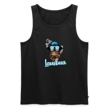 Lausbua Lausbub Lederhosen Trachten - Männer Premium Bio Tank Top - Schwarz - Vorne - Michal (187cm)