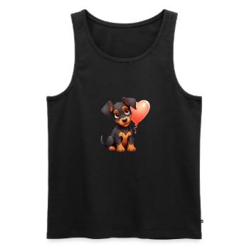 Dog Lover Dobermann Pinscher Hund Valentinstag - Männer Premium Bio Tank Top - Schwarz - Vorne - Michal (187cm)