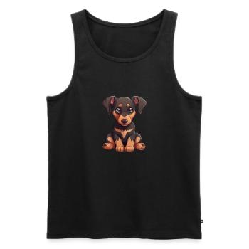 Dog Lover Dobermann Pinscher Hund Valentinstag - Männer Premium Bio Tank Top - Schwarz - Vorne - Michal (187cm)