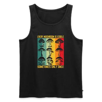 Jeder Pilz ist essbarer Pilzsammler Jäger - Männer Premium Bio Tank Top - Schwarz - Vorne - AI Model Male 178 light (178cm)