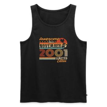A legend was born in November 2001 - 2001 - Men's Premium Organic Tank Top - black - Front - Michal (187cm)