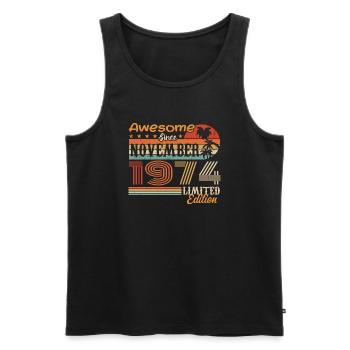 A legend was born in November 1974 - 1974 - Men's Premium Organic Tank Top - black - Front - Michal (187cm)