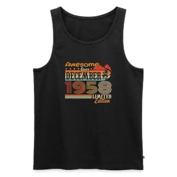 Retro Vintage Legendär Geburtstag Dezember 1958 - Männer Premium Bio Tank Top - Schwarz - Vorne - Michal (187cm)