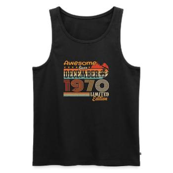 Retro Vintage Legendär Geburtstag Dezember 1970 - Männer Premium Bio Tank Top - Schwarz - Vorne - Michal (187cm)