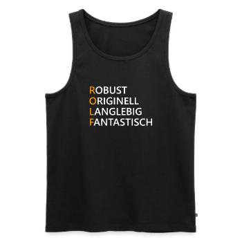 Rolf Name Geschenk - Männer Premium Bio Tank Top - Schwarz - Vorne - AI Model Male 178 light (178cm)