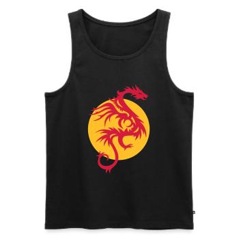DRAGON SUN - Men's Premium Organic Tank Top - black - Front - AI Model Male 178 light (178cm)