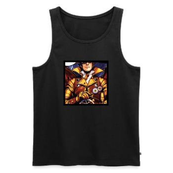 der Steuermann des Zeppelins - Männer Premium Bio Tank Top - Schwarz - Vorne - AI Model Male 178 light (178cm)
