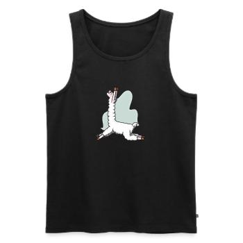 Llama Alpaca funny funny yoga pose pilates - Men's Premium Organic Tank Top - black - Front - AI Model Male 178 light (178cm)