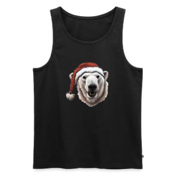 Chapeau de Noël Polar Bear Head Cadeau de Noël - Débardeur bio Premium Homme - noir - Devant - Michal (187cm)