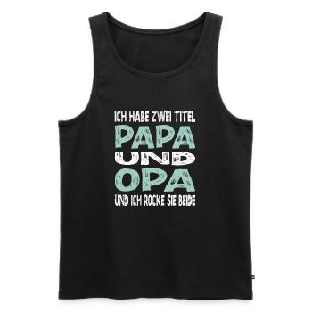 Ich habe zwei Titel - Männer Premium Bio Tank Top - Schwarz - Vorne - Michal (187cm)