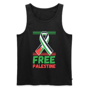 Free Palestine Palestine Peace Freedom - Men's Premium Organic Tank Top - black - Front - Michal (187cm)