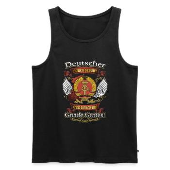 Ossi Durch Die Gnade Gottes - Stolzer Ossi DDR - Männer Premium Bio Tank Top - Schwarz - Vorne - Michal (187cm)