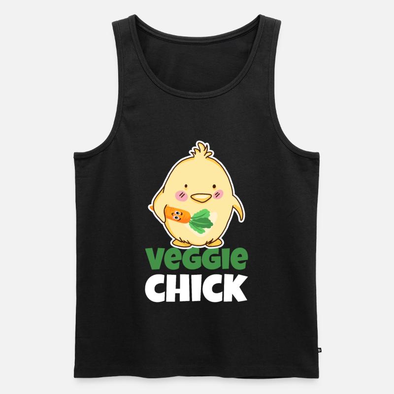 Vegetarierin Vegetarier Vegan Geschenkidee - Männer Premium Bio Tank Top - Schwarz