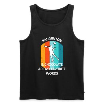 Badminton Badminton Badminton Player Chocolate - Men's Premium Organic Tank Top - black - Front - Michal (187cm)