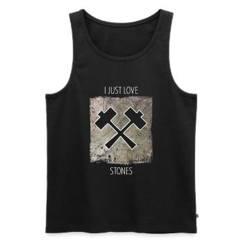 Stonemason Stone Sculptor Saying - Men's Premium Organic Tank Top - black - Front - AI Model Male 178 light (178cm)